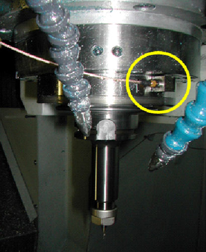 Figura 4: Colocacin de un acelermetro unidireccional en el cabezal de la mquina
