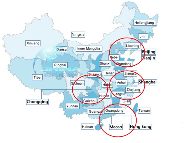 1. ZONA NORTE-Zona de Nordeste: Beijing, Shangong, Tianjin, Hebei 2...