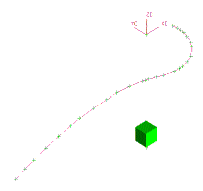 Fig.3.- Curva 3D interpolada por puntos digitalizados con punta viva
