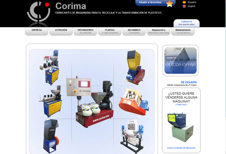 Aspecto del nuevo portal de Corima