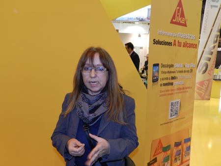 Carolina Alonso, directora de Marketing de Sika en Espaa, durante la presentacin a la prensa
