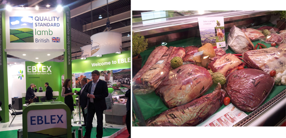 Stand de Eblex en Alimentaria, donde expuso toda su oferta de carne de ovino y vacuno