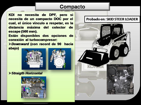 Los motores KDI han demostrado su compacidad en mquinas como las minicargadoras tipo skid steer loader