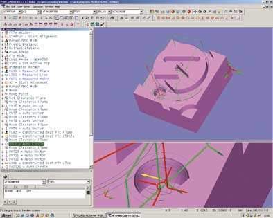 PC-DMIS NC de Wilcox Associates Inc. Permite crear rutinas de inspeccin CNC off-line clicando en el modelo CAD de la pieza real...