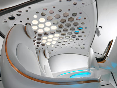 Techo del Smart Car de BASF y Daimler, el propio techo es una fuente de luz