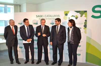 El alcalde de Barcelona, Xavier Trias, inaugur la oficina que Sage ocupa ahora en el distrito 22@ en la Ciudad Condal
