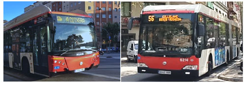 Autobuses de gas natural comprimido articulados de MAN y Evobus, incorporados a las lneas de TMB
