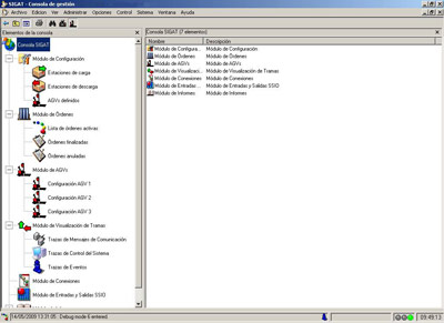 Software Sigat de ASTI, diseado para el control y trazabilidad de los movimientos de los AGV