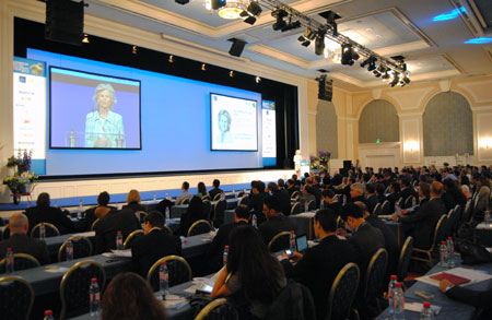 Anna Maria Corazza Bildt, miembro del Parlamento Europeo, durante su intervencin