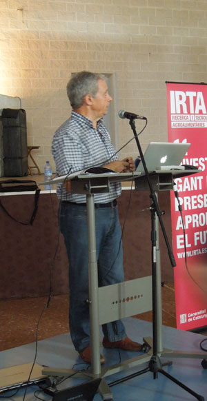 El doctor Joan Girona quien centr su ponencia sobre el aprovechamiento del agua de riego