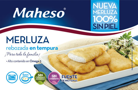 Vista de los Filetes de Merluza, de la nueva gama de precocinados de pescado de Maheso, novedad en Conxemar 2012