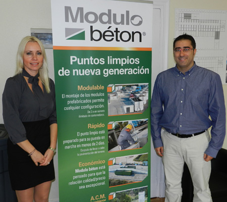 De izquierda a derecha: Angelique Rietveld, gerente, y Miguel Iniesta Jan, tcnico comercial de Modulo Bton Espaa, S.L...