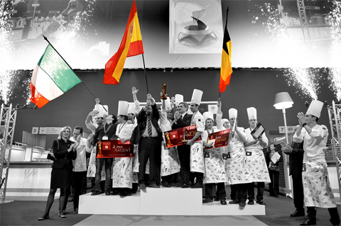 Podio de la �ltima edici�n de la Copa del Mundo de Pasteler�a