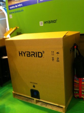 El contenedor Hybrid3, segn Tecnicarton la mejor forma de exportar lquidos, expuesto en Fruit Attraction