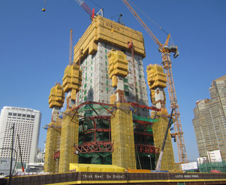 Construccin de la Torre Lotte World