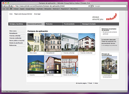 New web of Zehnder Comfosystems
