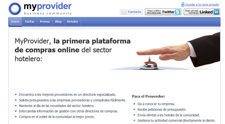 Página principal de la nueva plataforma de compras online myprovider.es Página principal de la nueva plataforma de compras online myprovider.es