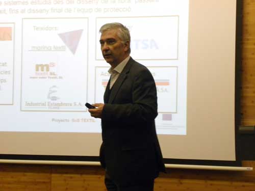 Paco Griso, director general de Sasatex, present el proyecto Sos Txtil