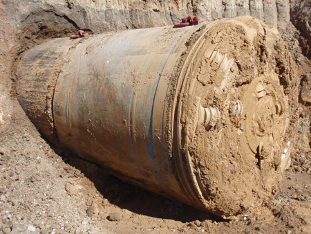 Detalle de una tuneladora excavando un tnel. (Foto: Javier Gallo)