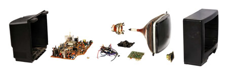 Componentes de un televisor de tecnologa de Tubo de Rayo catdico