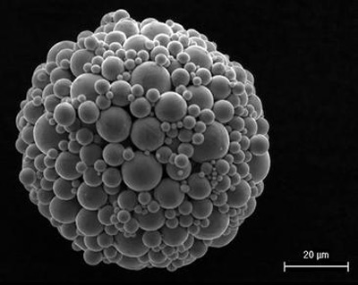 Aglomerados esfricos de titanio de 10 micras. Imagen: UC3M