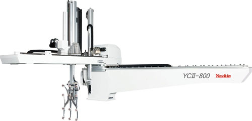 Detalle de un robot Yushin YCII-800 (con carreras transversales de 2.000, 2.500 y 3.000 mm)
