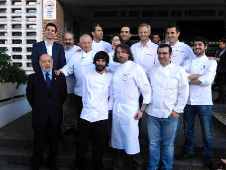Cocineros participantes en el homenaje a Juan Mari Arzak