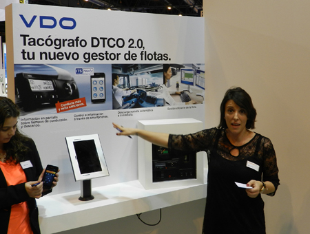 Silvia Cano, responsable de Comunicacin en Continental Automotive Spain, durante la presentacin del tacgrafo DTCO 2.0...