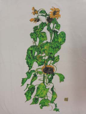 Cartel del artista Egon Schiele impreso en camiseta por la empresa Siete Mares