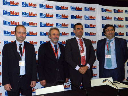 Participantes en la rueda de prensa de BigMat. De izquierda a derecha: Pedro Moreno, Francisco Moreno, Lorenzo de la Villa y Jess M Prieto...