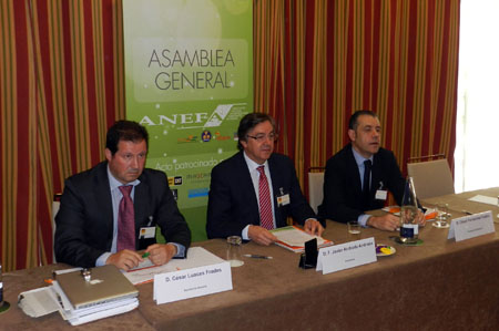 De izquierda a derecha: Csar Luaces, secretario general de Anefa, Javier Andrada, presidente de Anefa, y Csar Fernndez, presidente de AFA Madrid...