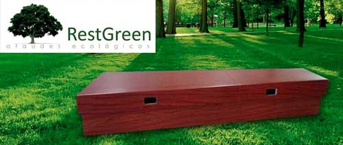 Atad ecolgico RestGreen fabricado con fibras de cartn reciclado en tono madera