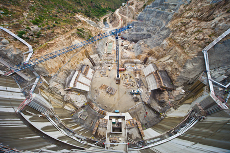 Imagen cenital de la obra en la nueva Central Hidroelctrica
