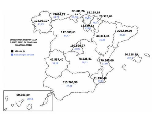 Mapa del pan 2012