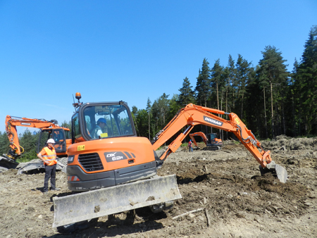 Doosan DX62R-3 excavator testing