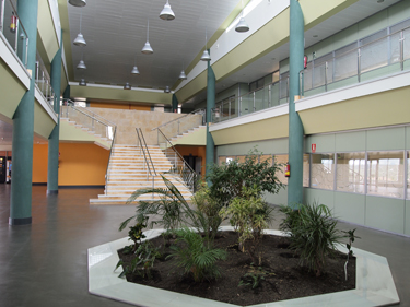 Inside the building the technological center of the plastic