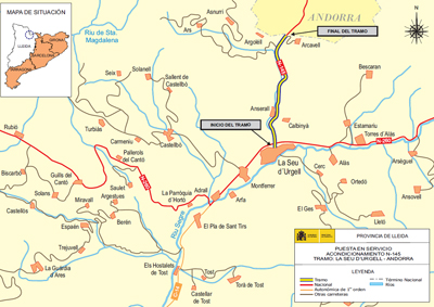 Actuacin incluida dentro de las obras de mejora de la carretera N-145 entre La Seu dUrgell y Andorra