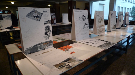 Image of the exhibition of projects of the IV contest classroom ceramic Hispalyt