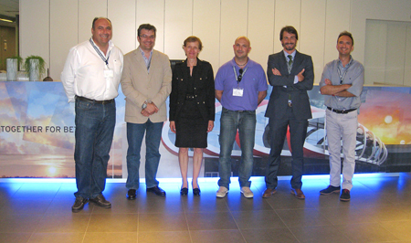 Algunos de los invitados con Carles Moliner, Director de Reynaers Aluminium Espaa y Martine Reynaers, CEO de Reynaers Aluminium...