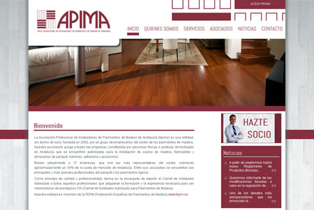 Detalle de la nueva web de Apima