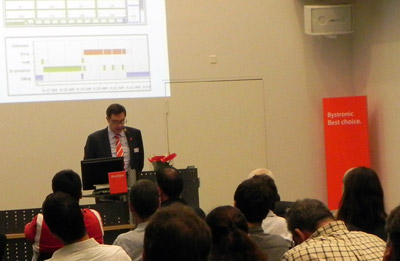 Franck Cavalin durante la presentacin de las futuras innovaciones de Bystronic