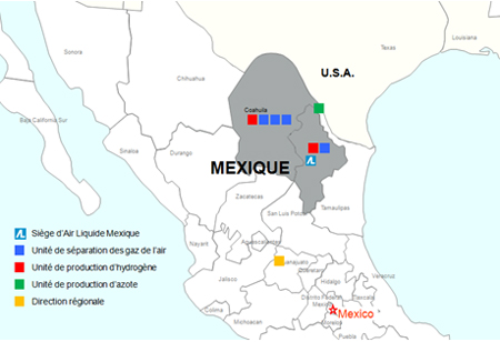 Presencia de Air Liquide en Mxico