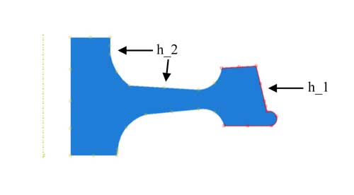 Figura 4. Zonas de la rueda con diferentes coeficientes h