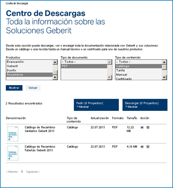 Catlogo de Recambio on line en formato PDF