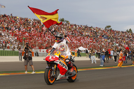 Marc Mrquez celebrando su primer mundial de MotoGP