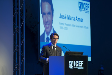 Jos Mara Aznar, ex-presidente del Gobierno de Espaa, durante el discurso de apertura del Icef