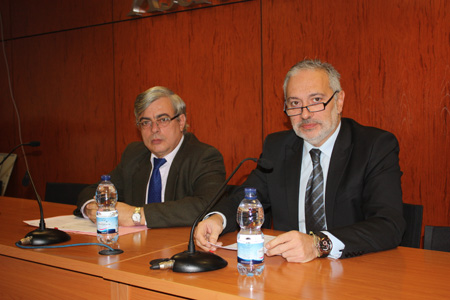 De izquierda a derecha: Martn Agenjo, ponente de la Comisin de Aguas de Conaif, y Esteban Blanco Serrano, presidente de Conaif...
