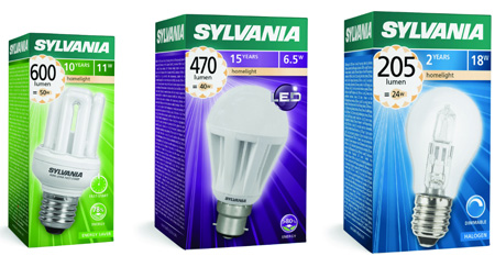 Gama de lmparas de Sylvania: incandescentes, halgenas, CFL, LFL, HID y LED