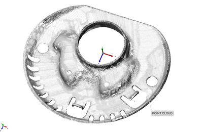Escaneo de la pieza completa sin preparacin previa. Nubes de puntos de alta resolucin