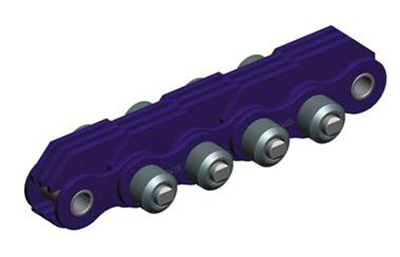 Diseo en 3D de una cadena transportadora con placas de carga de Iwis